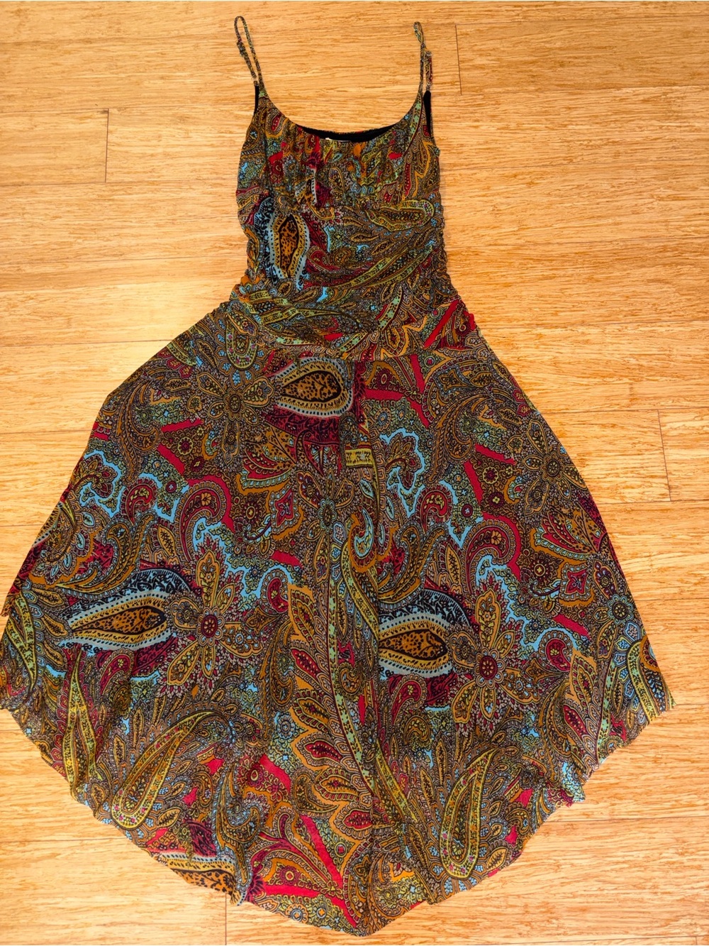 VINTAGE NOTICE 90s Y2K paisley asymmetrical dress size large whimsigoth fairy